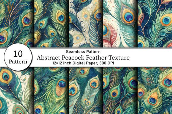 Abstract Peacock Feather Texture: A Unique Digital Design Element