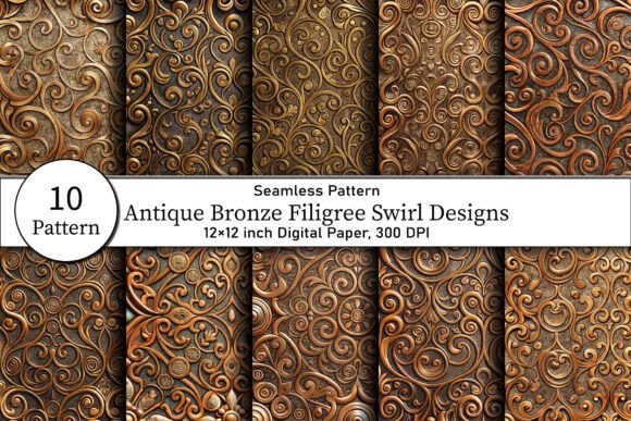 Antique Bronze Filigree Swirl Designs: A Timeless Addition to Creative Projects