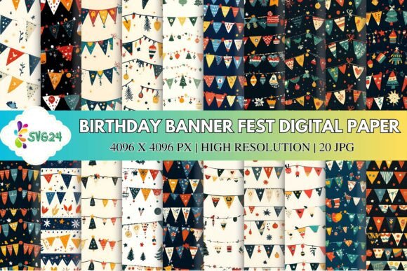 Birthday Banner Fest Digital Paper: A Creative Spark for Every Celebration