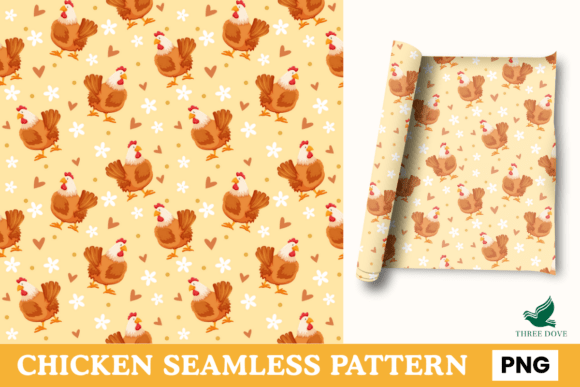 Chicken Seamless Pattern - 02: A Premium Digital Paper for Creative Projects
