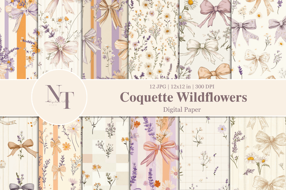Coquette Wildflowers Digital Paper: A Timeless Addition to Creative Projects