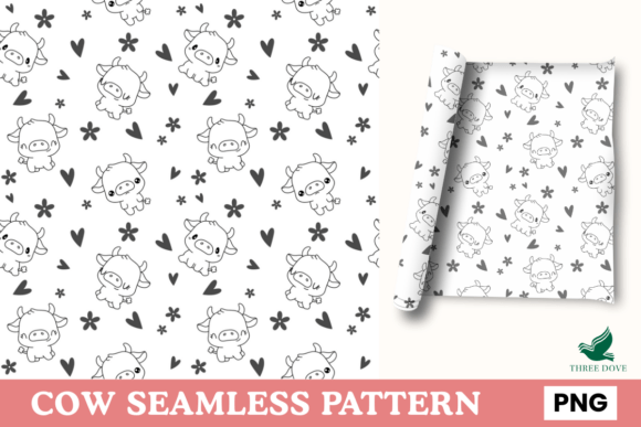 Cow Seamless Pattern - 09: A Versatile Digital Design for Creative Projects