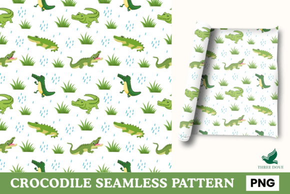Crocodile Seamless Pattern - 03: A Premium Digital Design for Modern Creativity