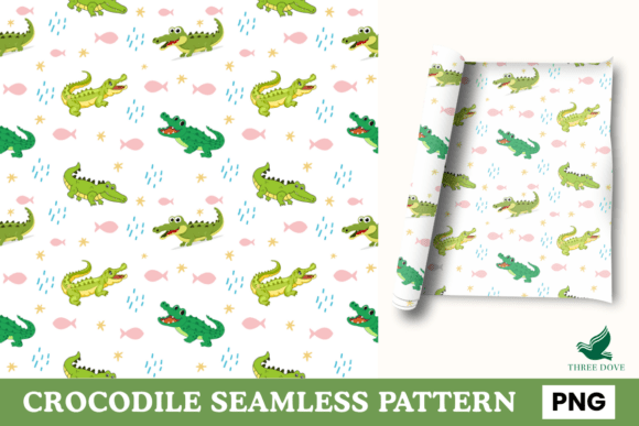 Crocodile Seamless Pattern - 04: A Premium Digital Design for Creative Projects