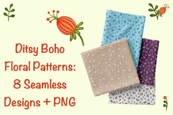 Ditsy Boho Floral Pattern Collection