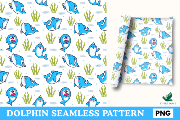 Dolphin Seamless Pattern - 03: A Premium Digital Design