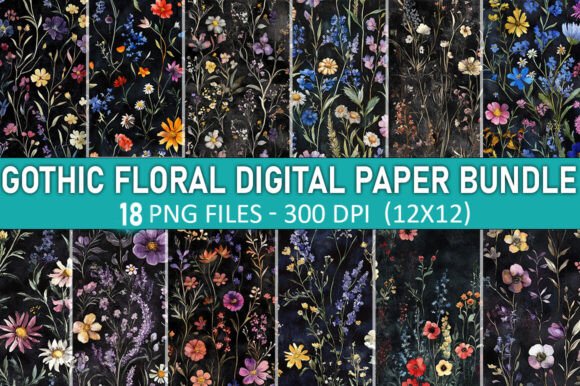 Enhancing Creative Projects with the Gothic Floral Digital Paper Bundle