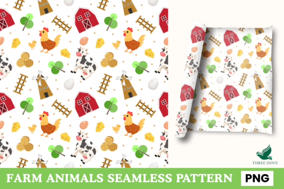 Farm Animals Seamless Pattern - 05 for Creative Projects