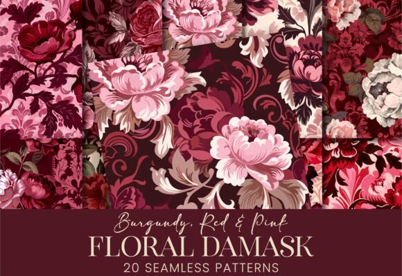 Red Pink Burgundy Floral French Damask: A Timeless Design Element