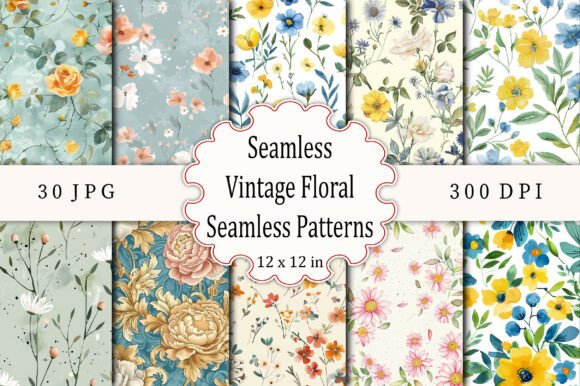 Seamless Vintage Floral Seamless Pattern: Timeless Elegance for Modern Designs