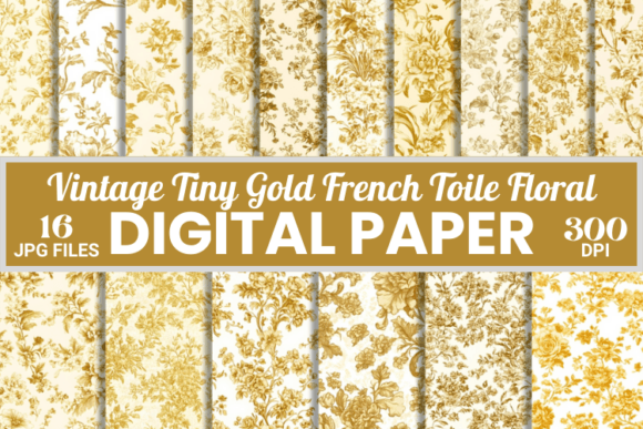 Vintage Tiny Gold French Toile Pattern: A Timeless Design for Modern Creations