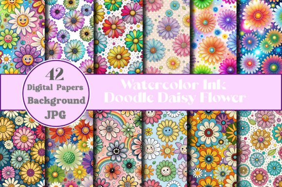Watercolor Ink Doodle Daisy Flower Paper: A Creative Staple